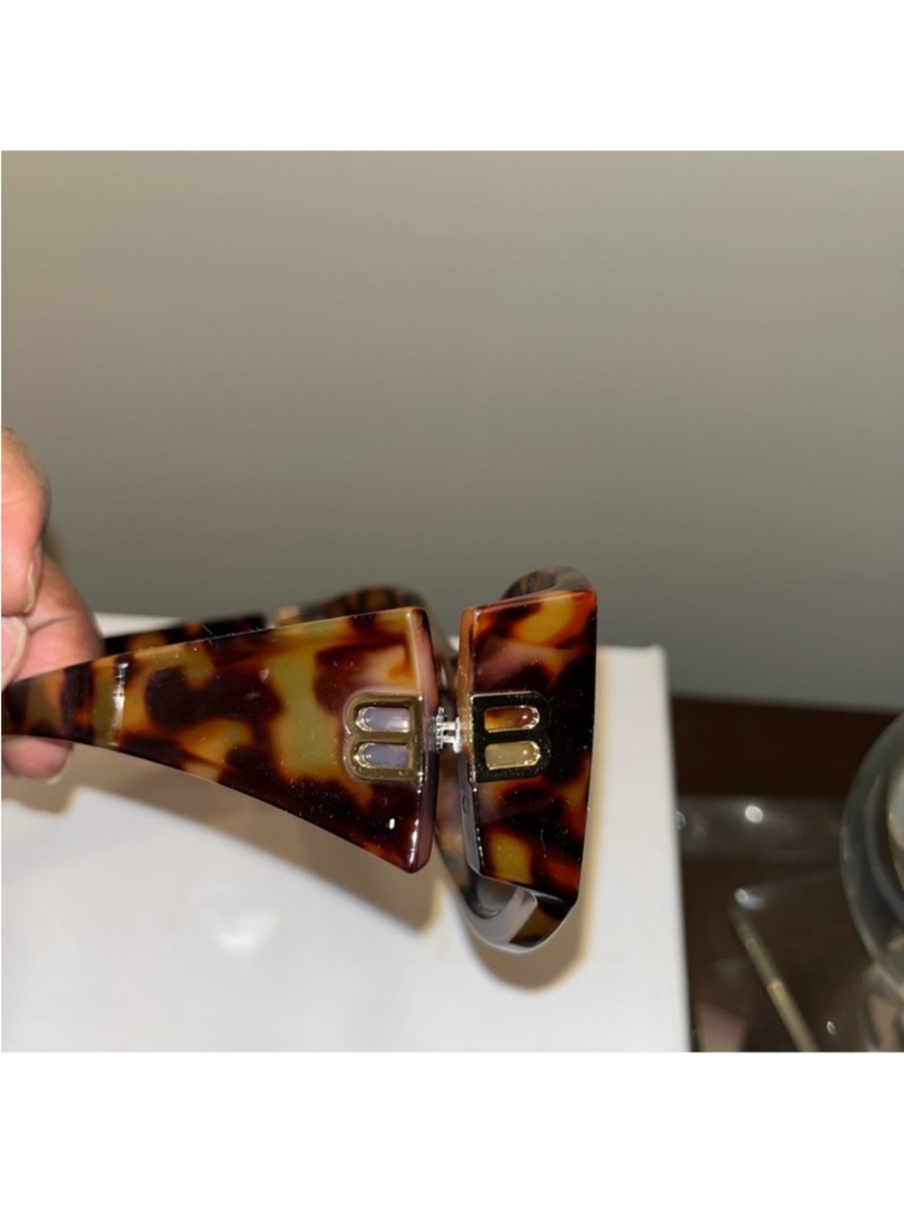 Balenciaga Tortoiseshell Thick Frame Sunglasses - Brown - Picture 3 of 5